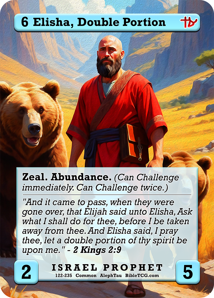 Elisha, Double Portion – Full Art – Common Israel Prophet – AlephTau Set – Bible TCG