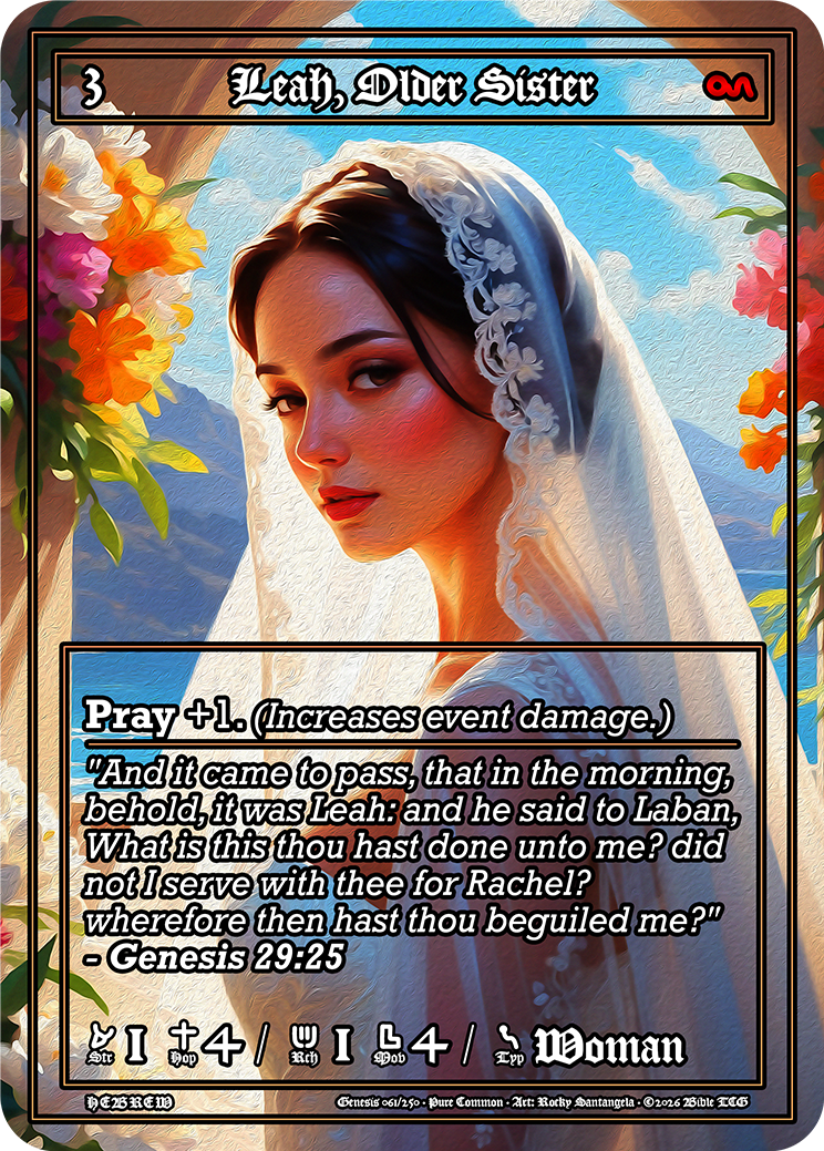Leah, Older Sister Pure Art — Bible TCG Genesis Set card 61/250