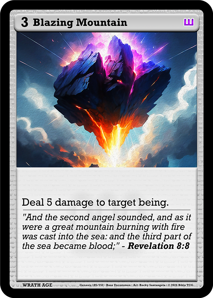 Blazing Mountain Base Art — Bible TCG Genesis Set card 185/250