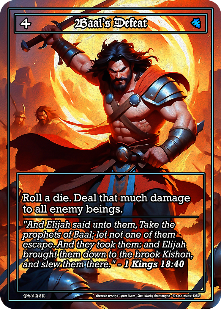 Baal's Defeat Pure Art — Bible TCG Genesis Set card 117/250