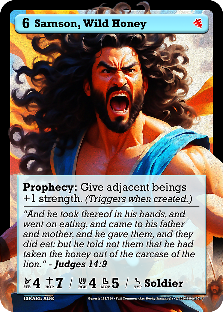 Samson, Wild Honey Full Art — Bible TCG Genesis Set card 123/250