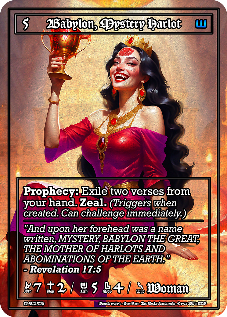 Babylon, Mystery Harlot Pure Art — Bible TCG Genesis Set card 195/250