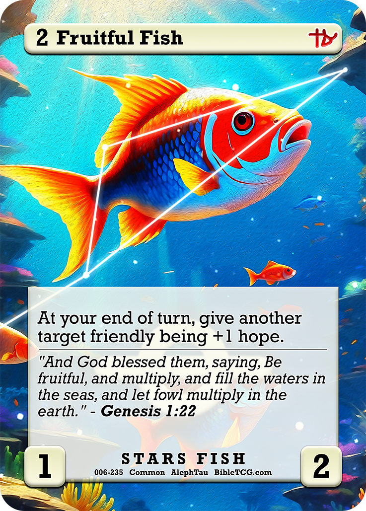 Fruitful Fish Stars Age Christian Trading Card Game Bible TCG AT6 Full Art