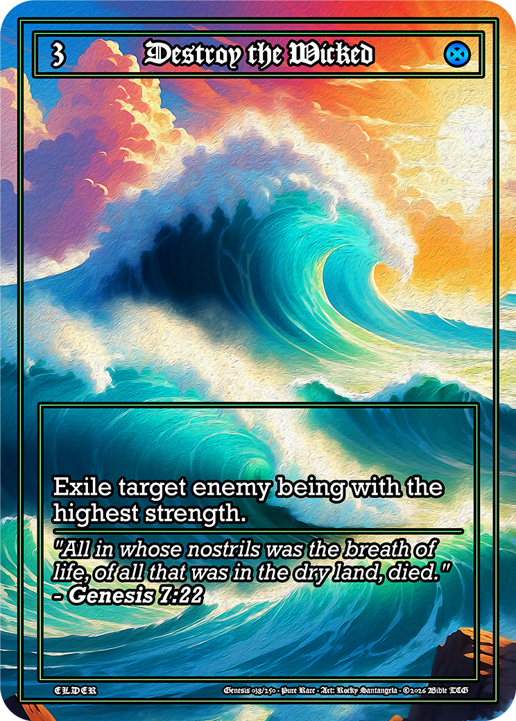 Destroy The Wicked Pure Art — Bible TCG Genesis Set card 38/250