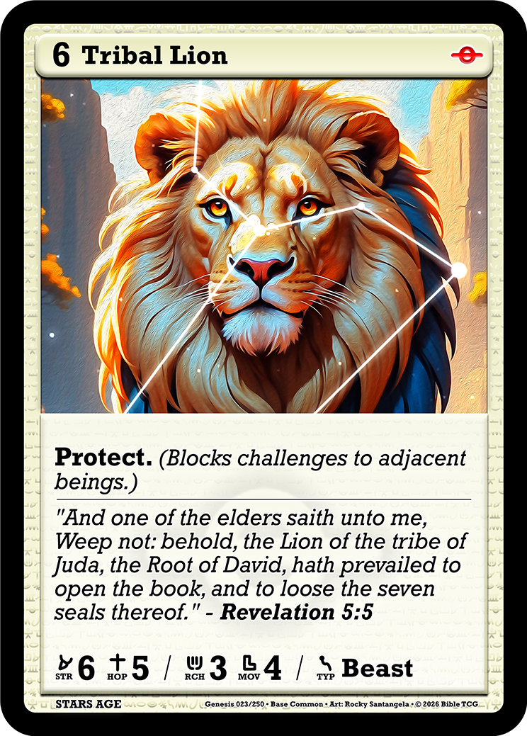 Tribal Lion Base Art — Bible TCG Genesis Set card 23/250