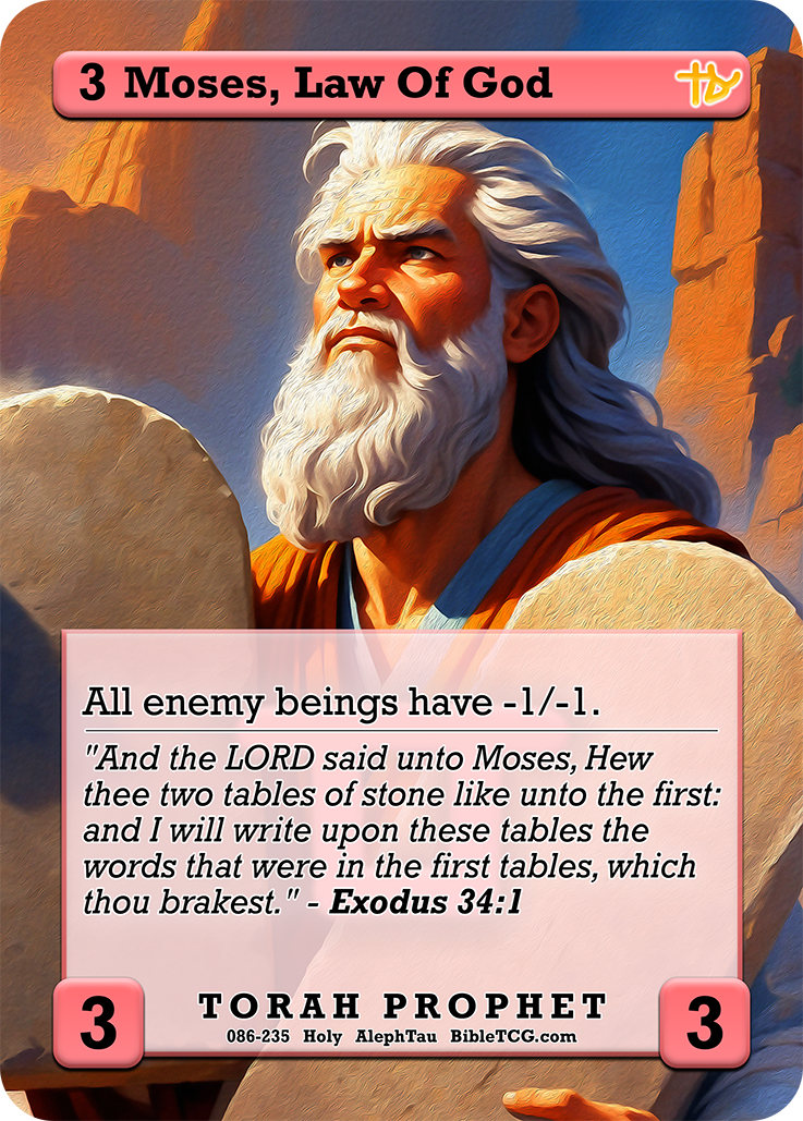 Moses, Law of God – Full Art – Holy Prophet – AlephTau Set – Bible TCG