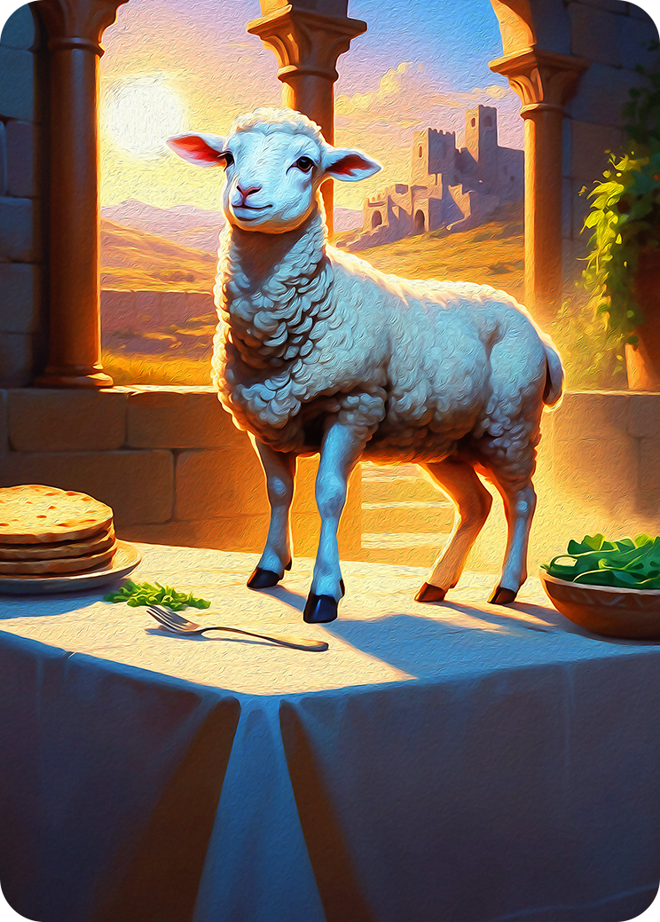 Last Supper Lamb Artwork — Bible TCG Genesis Set card 136/250
