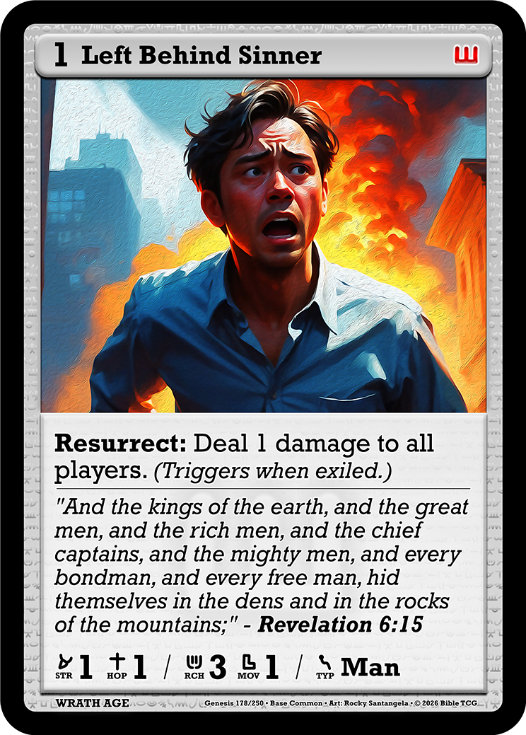 Left Behind Sinner Wrath Age Christian Trading Card Game Bible TCG AT178 Base Art