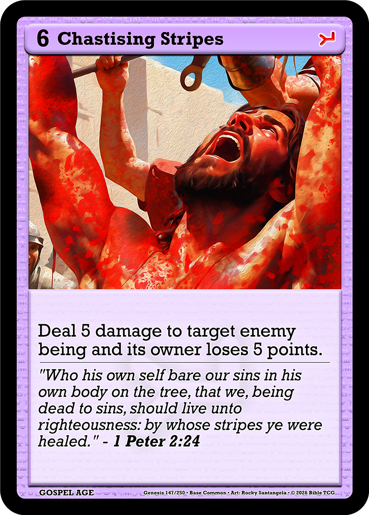 Chastising Stripes Base Art — Bible TCG Genesis Set card 147/250
