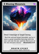 Blazing Mountain – Base Art – Uncommon Wrath Event – AlephTau Set – Bible TCG