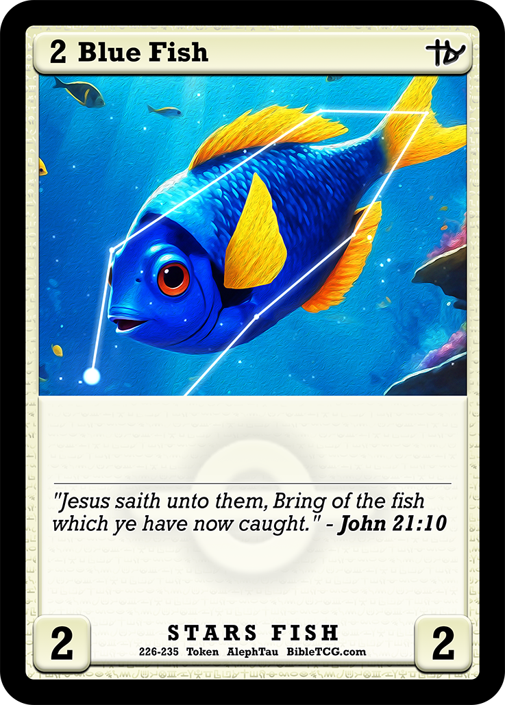 Blue Fish – Base Art – Token Stars Fish – AlephTau Set – Bible TCG