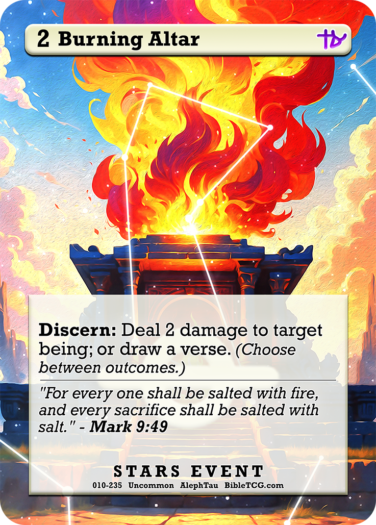 Burning Altar Stars Age Christian Trading Card Game Bible TCG AT10 Full Art
