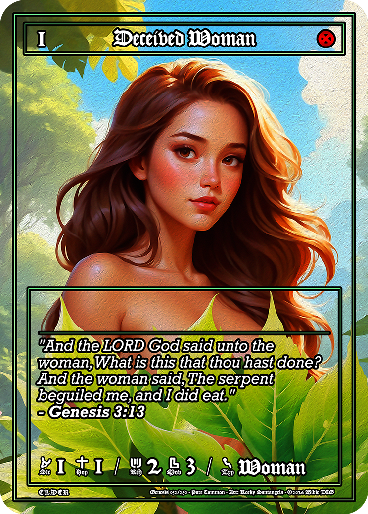 Deceived Woman Pure Art — Bible TCG Genesis Set card 32/250