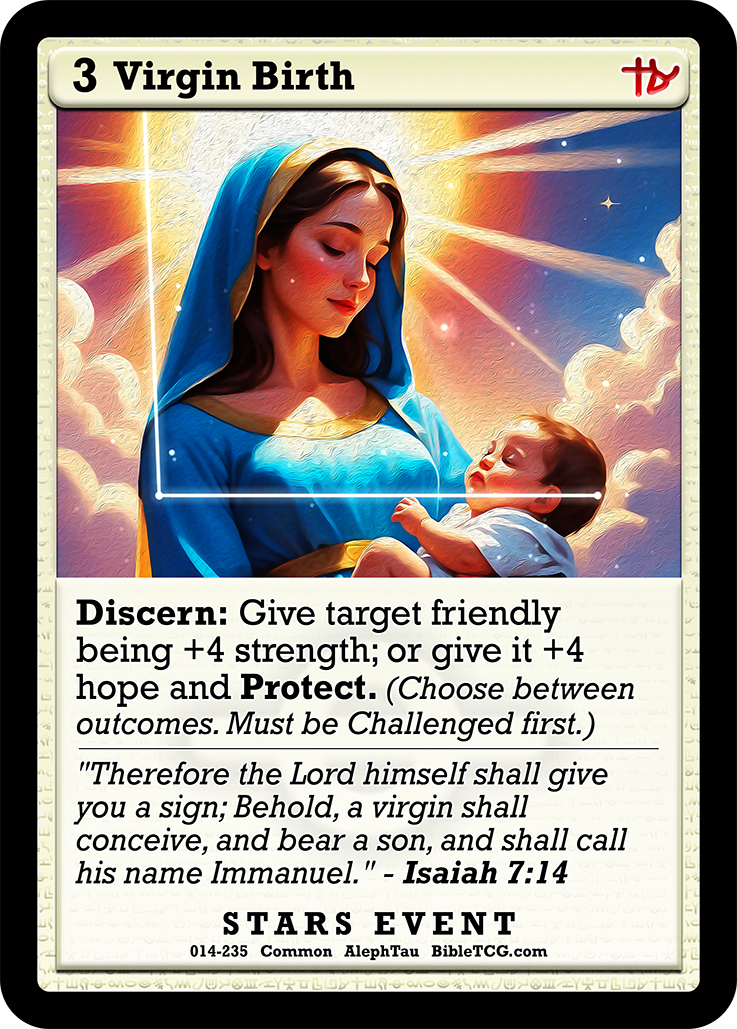 Virgin Birth Stars Age Christian Trading Card Game Bible TCG AT14 Base Art