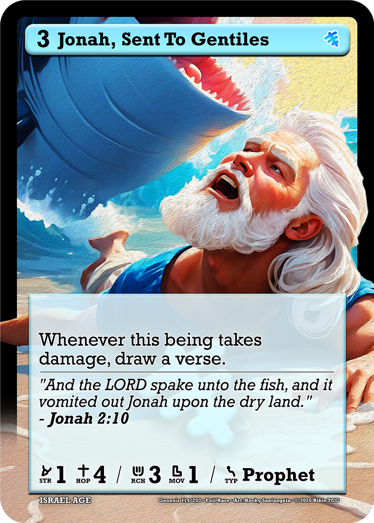 Jonah, Sent To Gentiles Israel Age Christian Trading Card Game Bible TCG AT114 Full Art