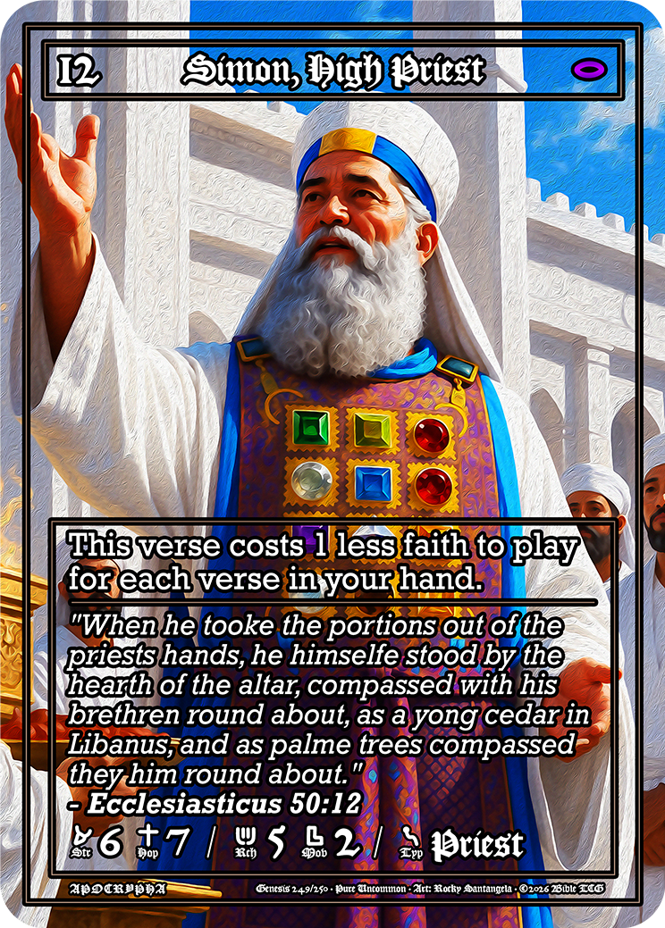 Simon, High Priest Pure Art — Bible TCG Genesis Set card 249/250