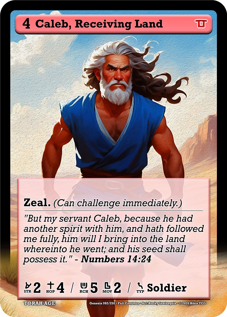 Caleb, Receiving Land Full Art — Bible TCG Genesis Set card 92/250