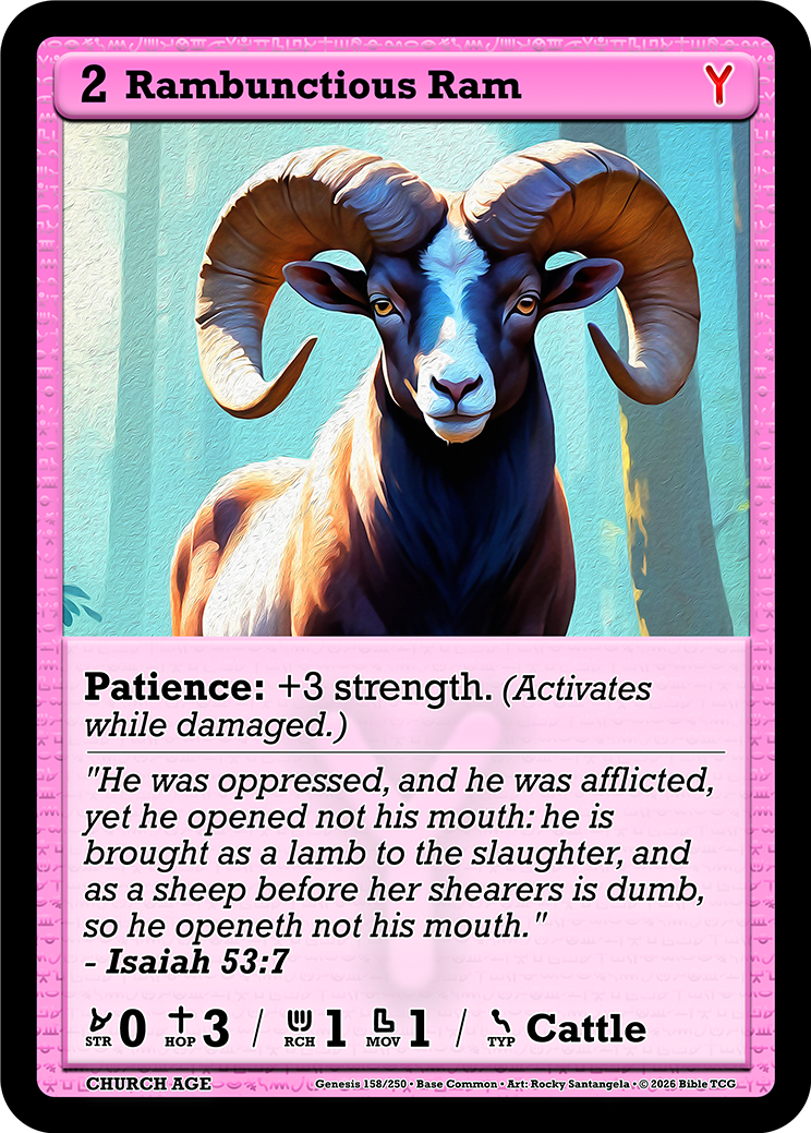 Rambunctious Ram Base Art — Bible TCG Genesis Set card 158/250