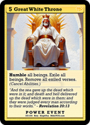 Great White Throne – Base Art – Holy Power Event – AlephTau Set – Bible TCG