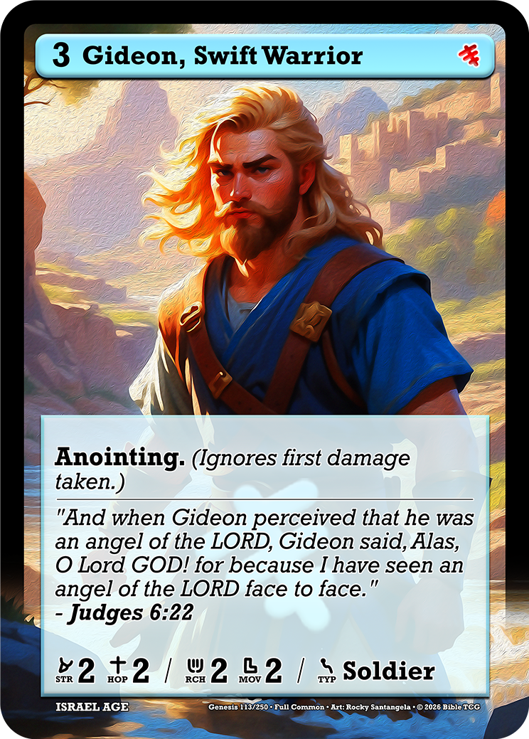 Gideon, Swift Warrior Full Art — Bible TCG Genesis Set card 113/250