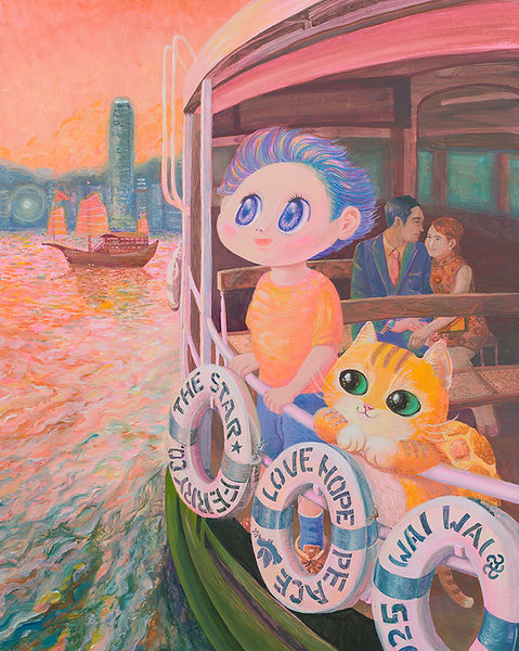 20250821-star ferry-sunset ride-wonder ride-Pineapple cat and Totowai & Pineapple cat-500x