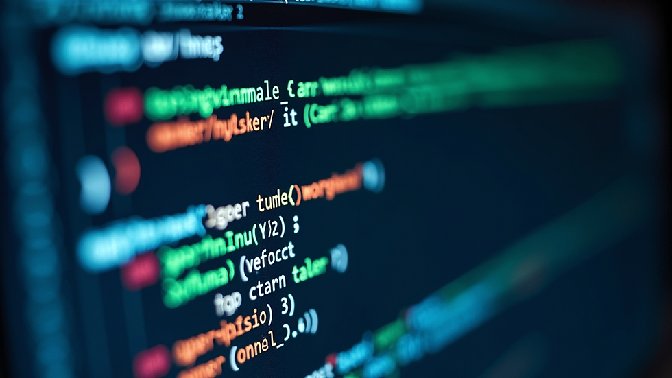 Close-up view of a computer screen displaying code