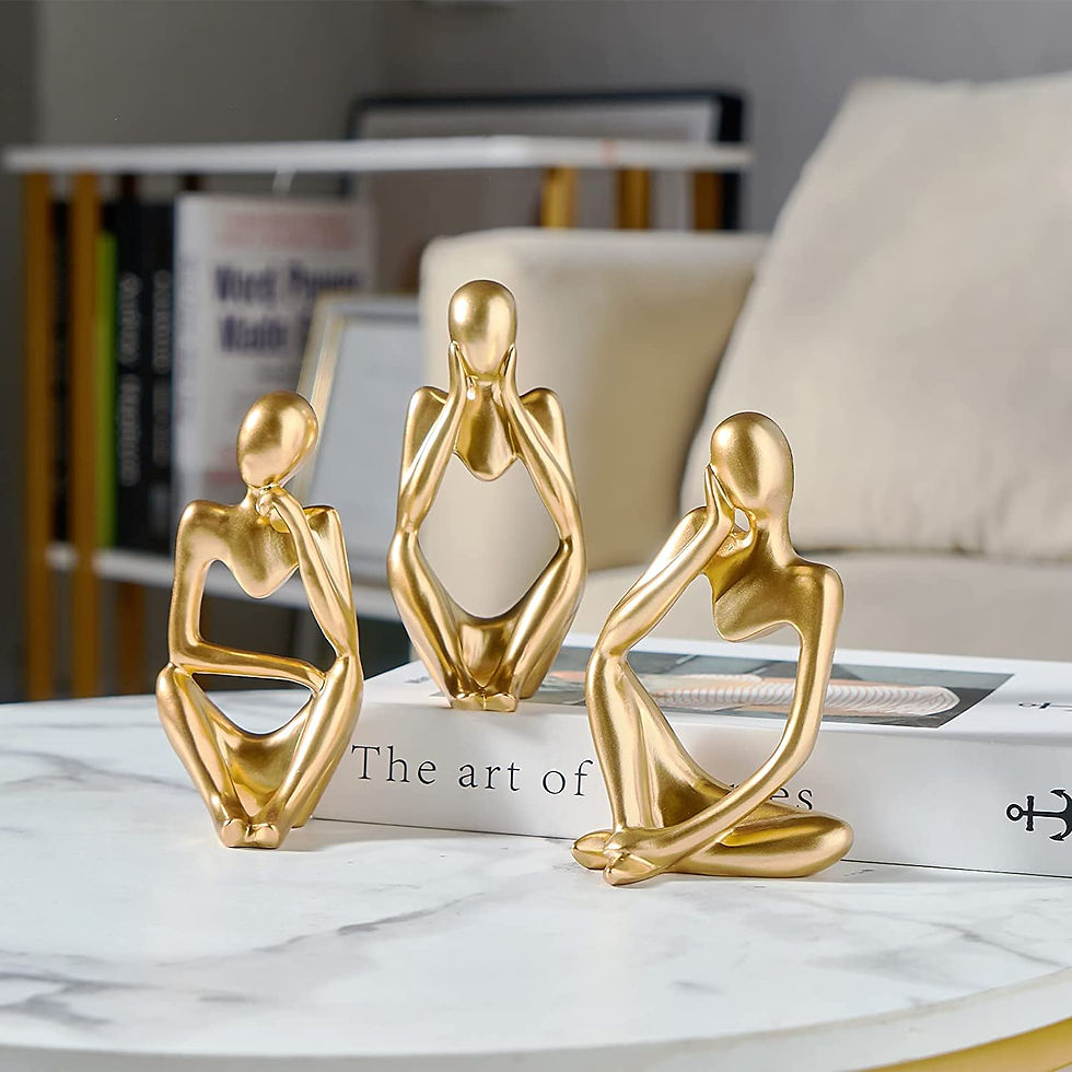 Estatuetas de resina dourada