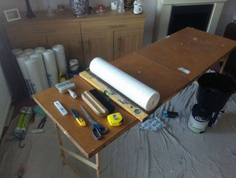 Wallpapering equipment all set up ready to go in Ammanford

