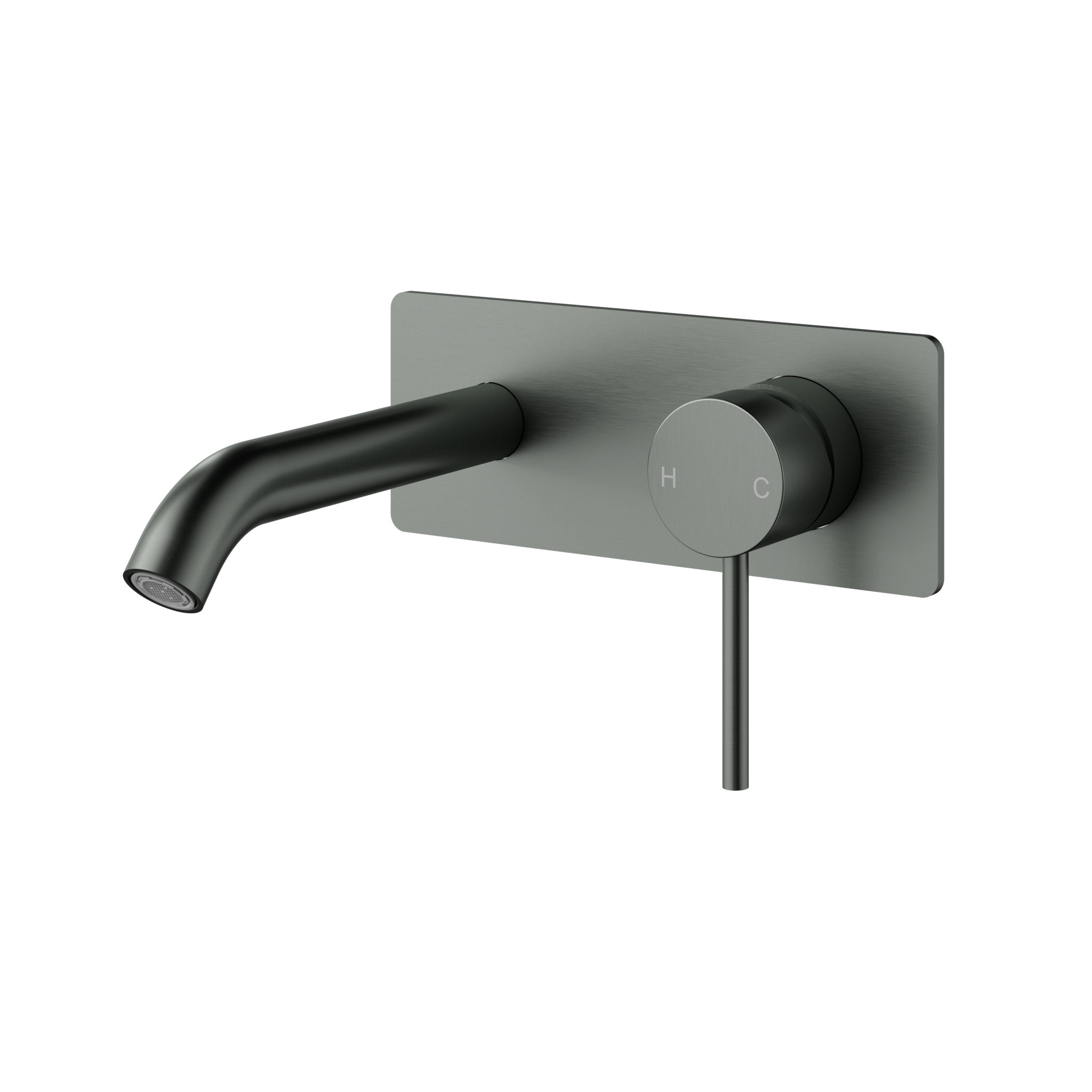 Otus Slimline Wall Basin / Bath Mixer Trim Kit Lever Down - Gun Metal