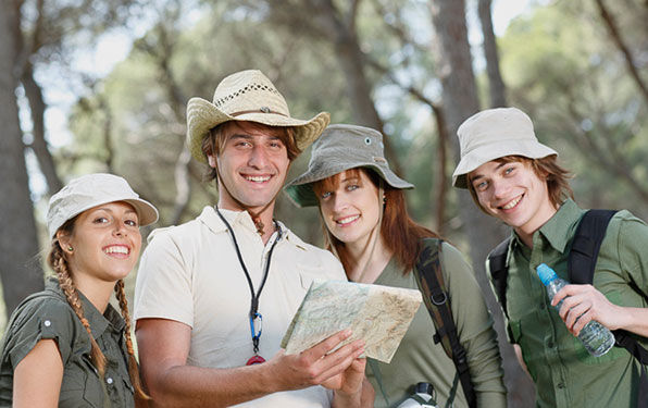 Group Hiking Outdoors