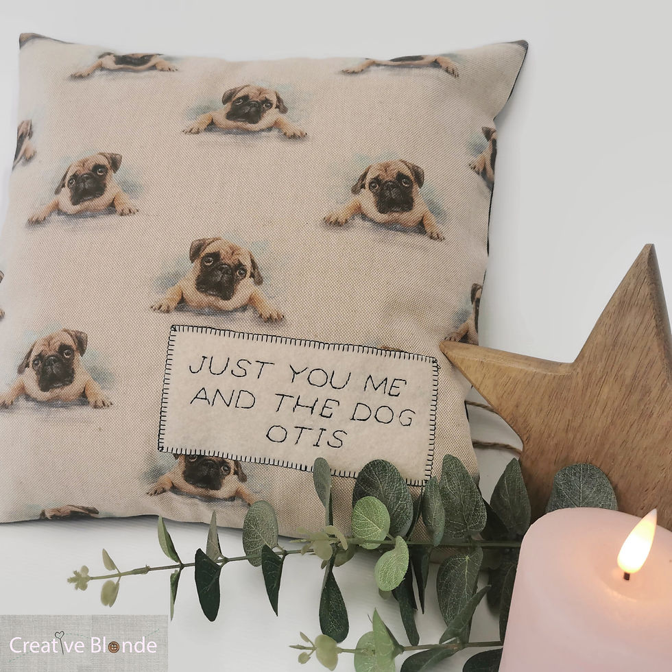 Thumbnail: Personalised custom pug cushion, pet memorial gift, pug love cushion, pug gifts