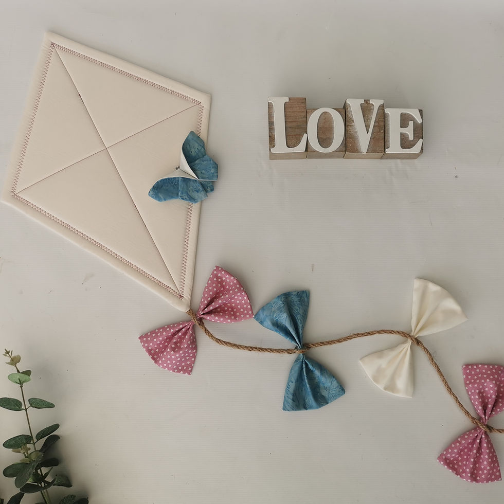 Thumbnail: Winnie the pooh inspired nursery, baby pink, baby blue kite wall decor hanging