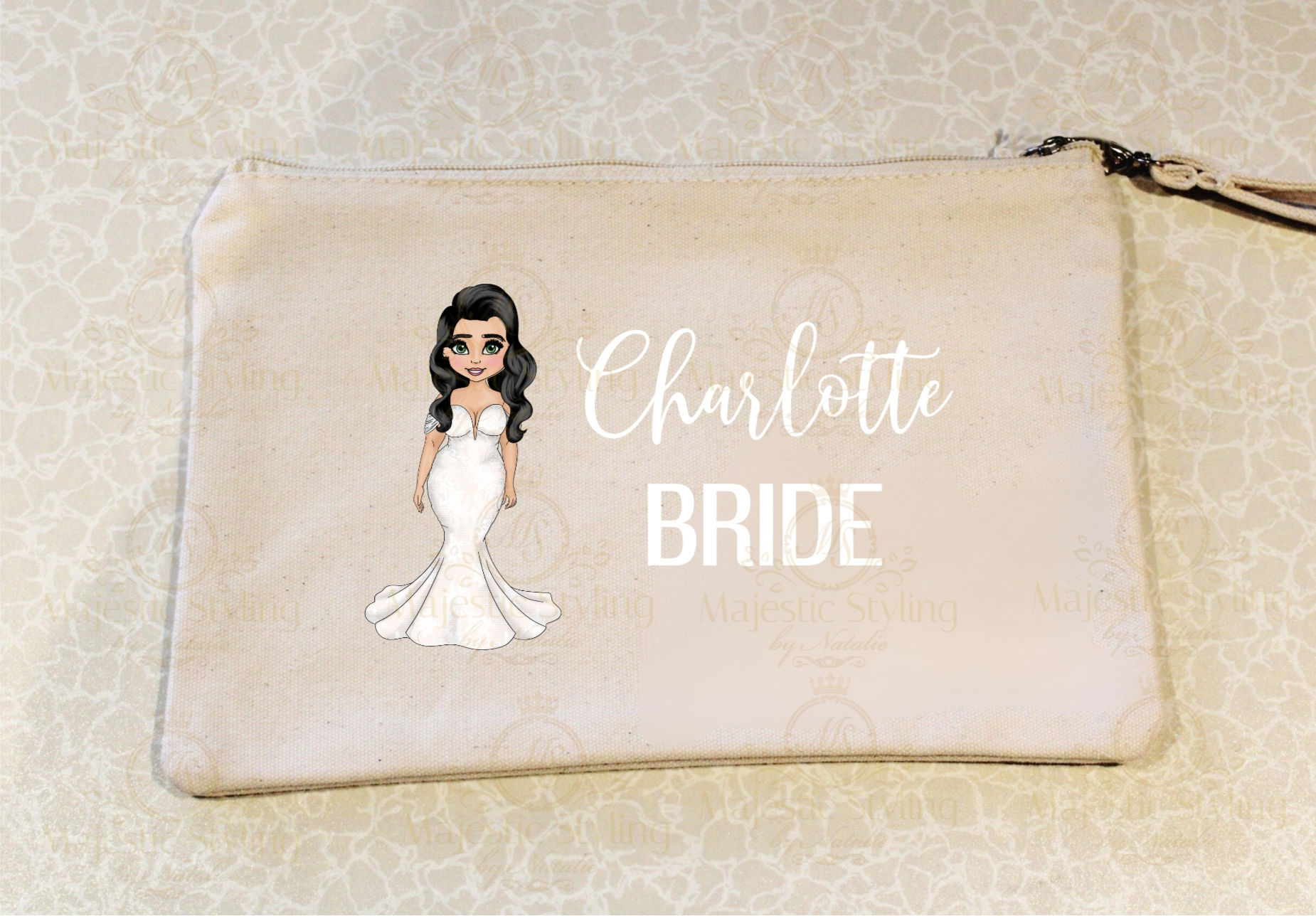 Dolly Collection - Wristlet Pouch (Curvy Bride)