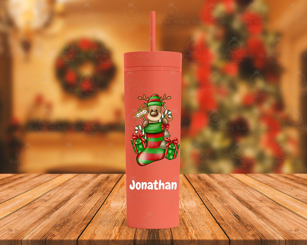 Reindeer Elf Stocking Skinny Tumbler