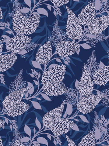 Chasing Lilacs is a Hand-painted floral, botanical surface pattern from the Garden Of Memories collection by Kate Jane.