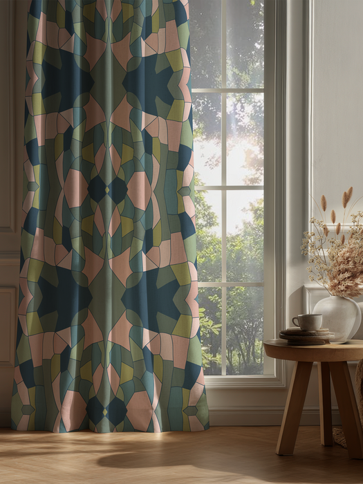 Petal Wings is a Hand-painted geometric, nature inspired, fish, surface pattern from the Reflection collection by Kate Jane.