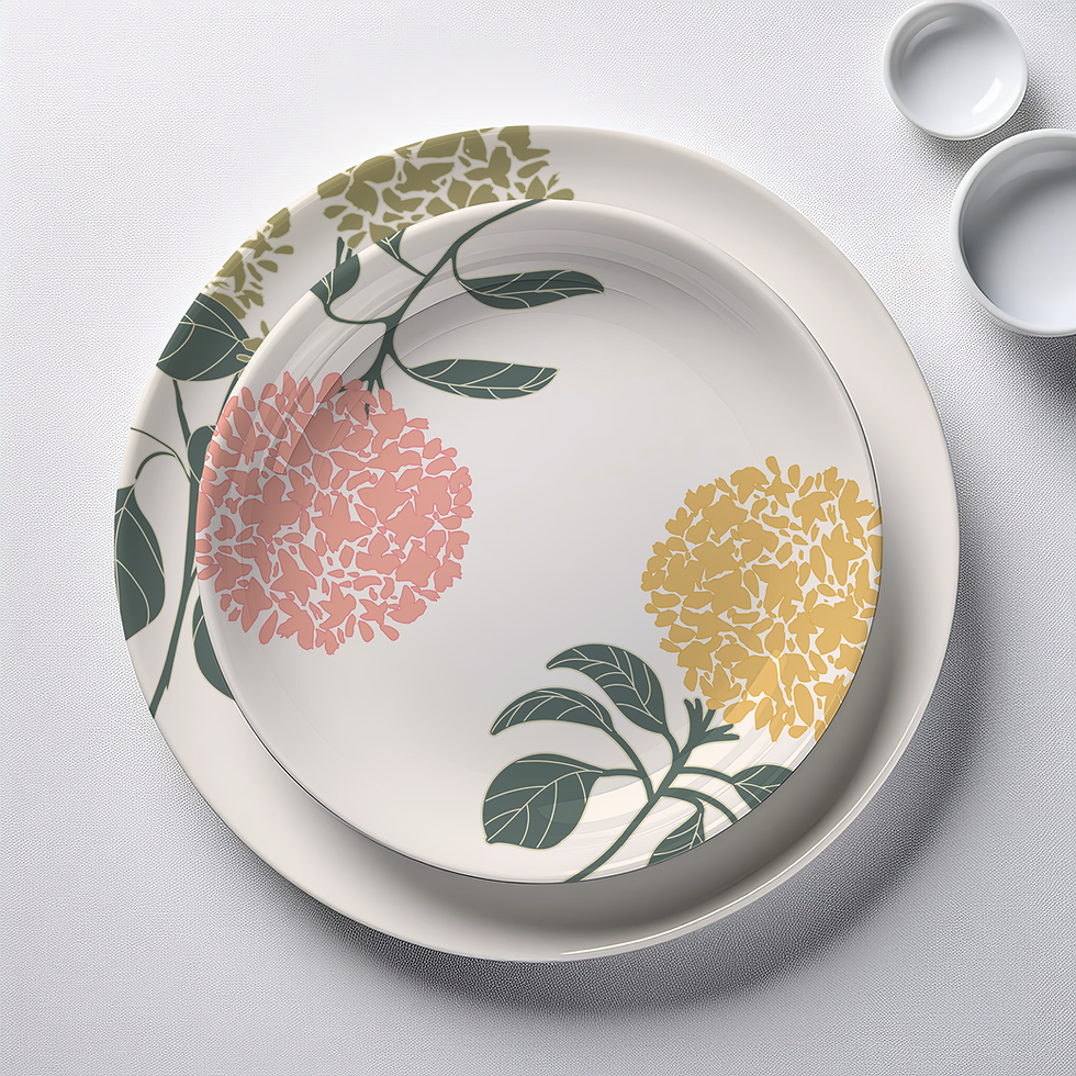 Hydrangeas in Bloom a surface pattern design from the Garden Of Memories collection by Kate Jane