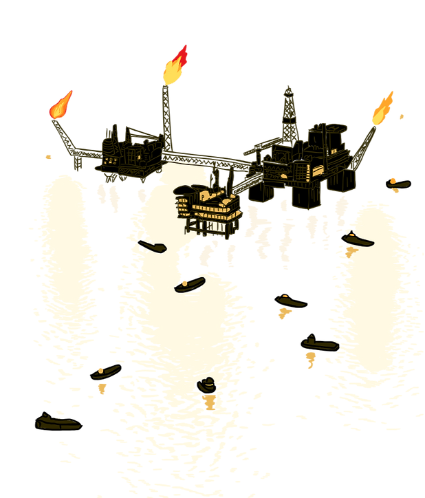 An oil platform in the persian gulf.