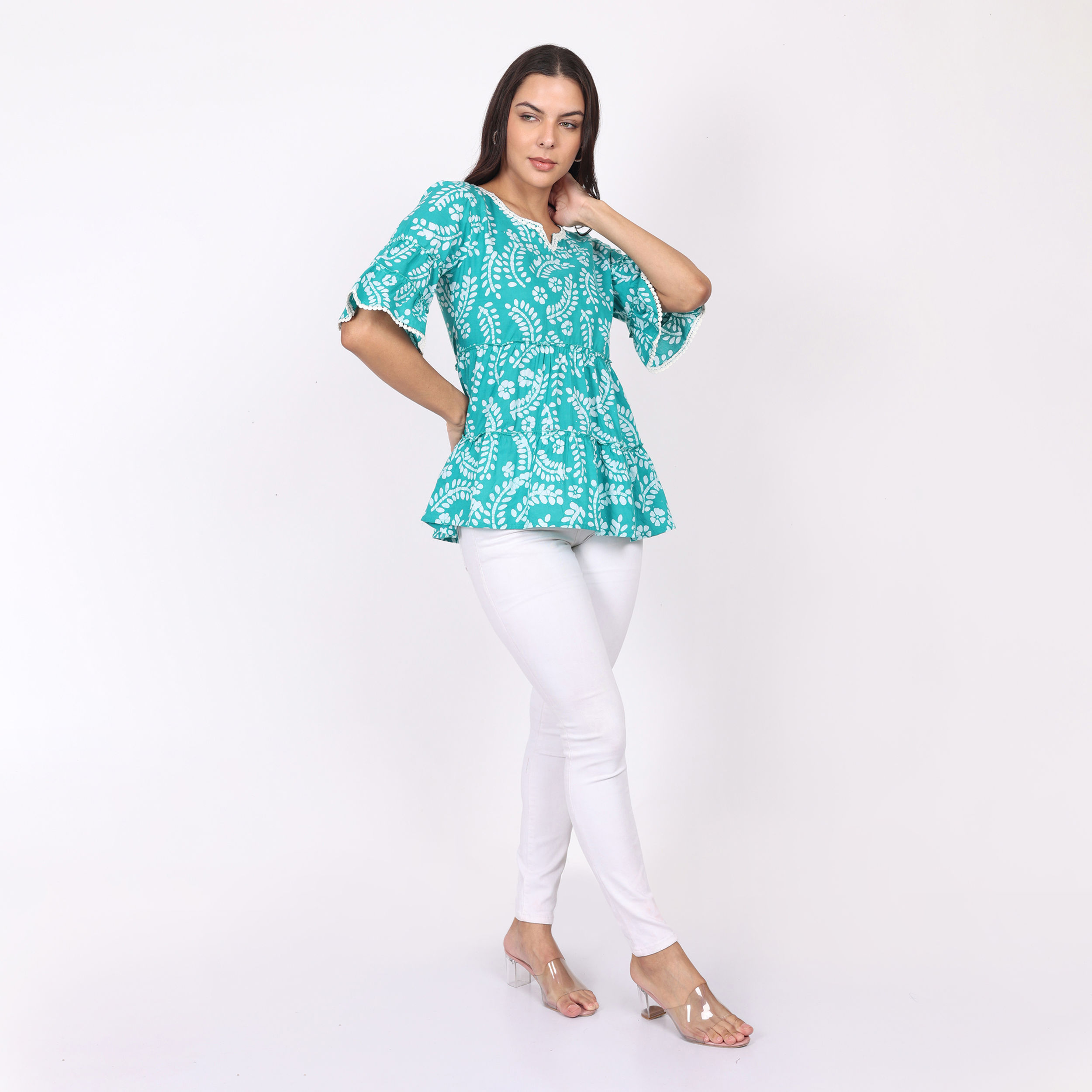 Batik Ruffle Top