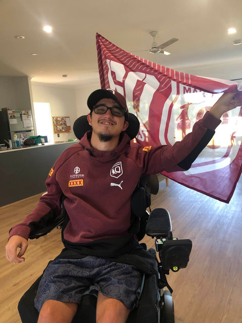 Tim in his Supported Independent Living home in Bundaberg with IDSS support