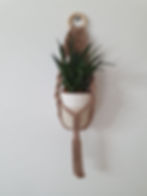 Porte plante en macramé sable
