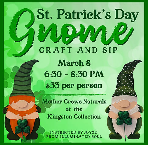 St Patricks Gnome Craft and Sip