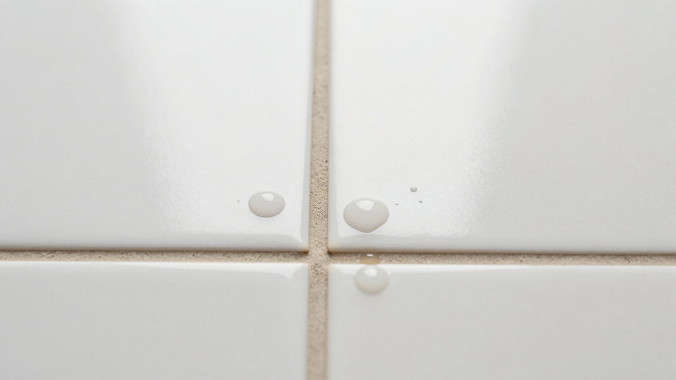 Water beading on white tile & grout sealing