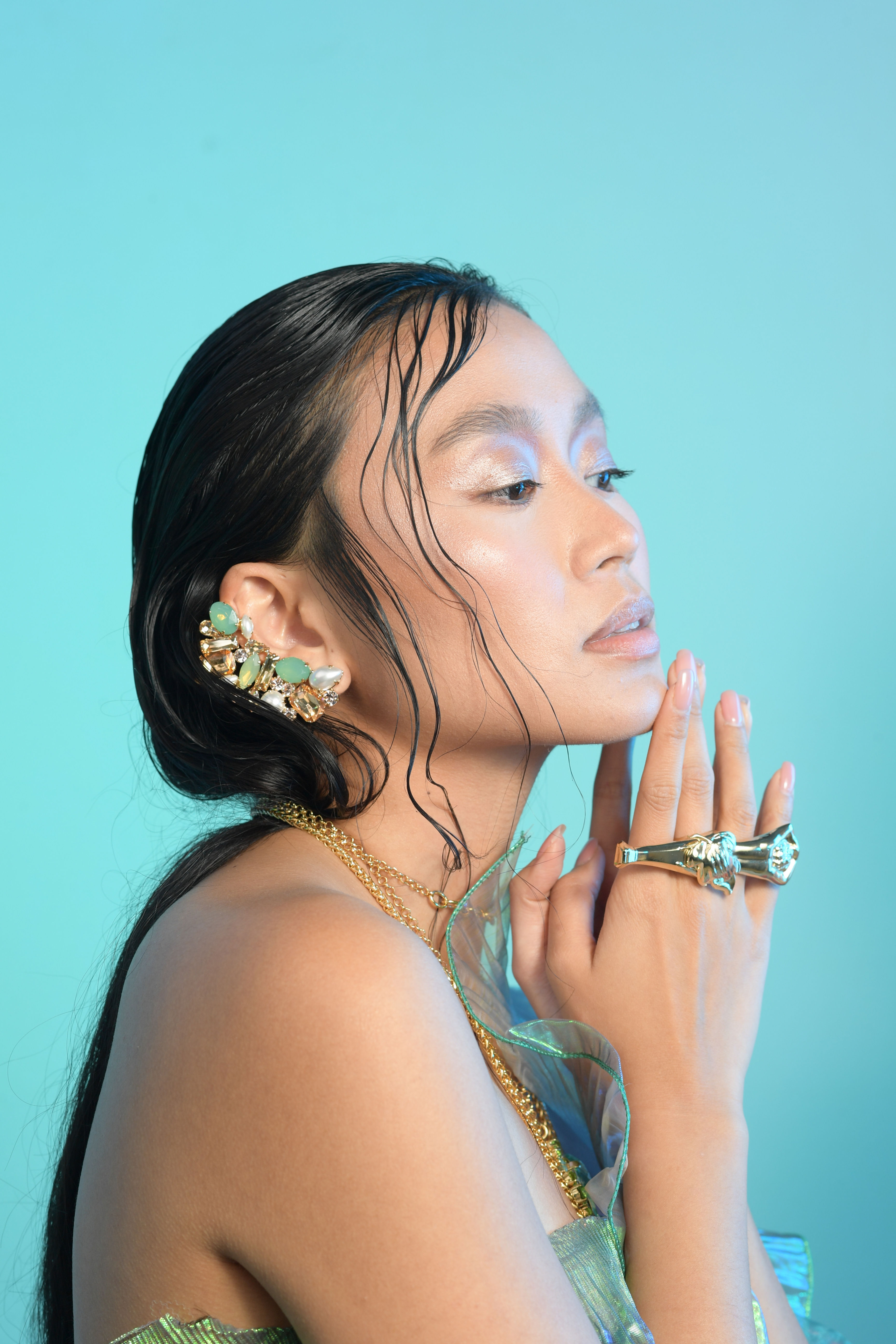 Multicolor Swarovski Ear-cuff