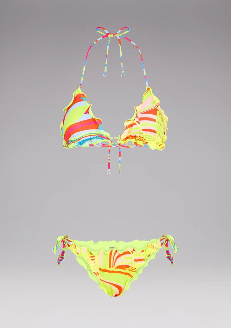 Μικρογραφία: TRIANGLE BIKINI AND BRAZILIAN KNOT BOTTOMS ADJUSTABLE FROU FROU BUTTERFLY Item N