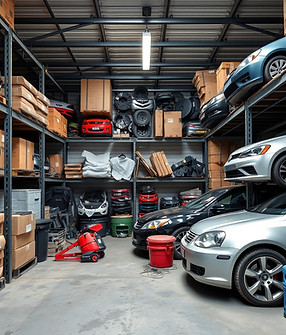 Automovil  and parts in storage .jpg