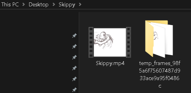 Temp folder with frames that will be encoded to result MP4