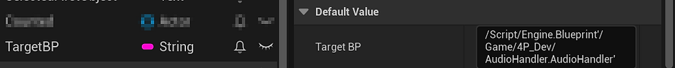 A string variable 'TargetBP' that has the Copy Reference value of the blueprint in question.