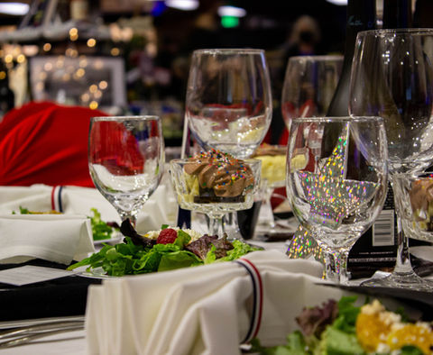 Table setup by Pendleton Catering Company