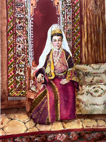 The Palestinian Women 008 |  | Palestinian Art | watercolor original painting